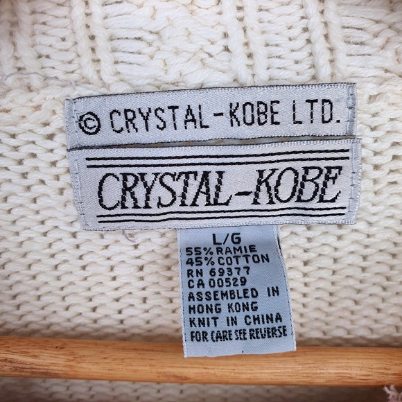 VTG 90s Crystal Kobe Floral Housecore Embroidered Novelty Heavy Knit Sweater L - Picture 10 of 10